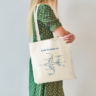 Aeroplane Funny How Planes Fly Pilot or Flight Cre Tote Bag