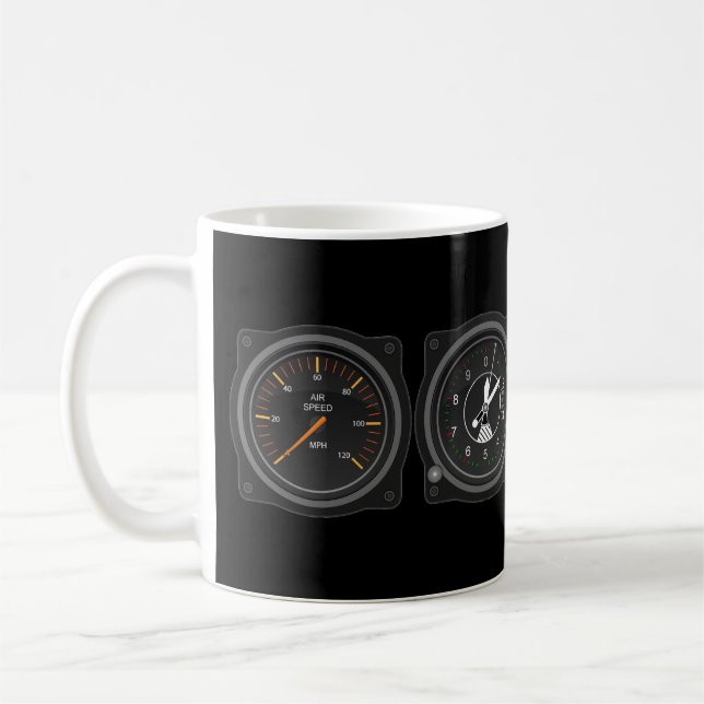 Aeroplane Gauges Coffee Mug (Left)