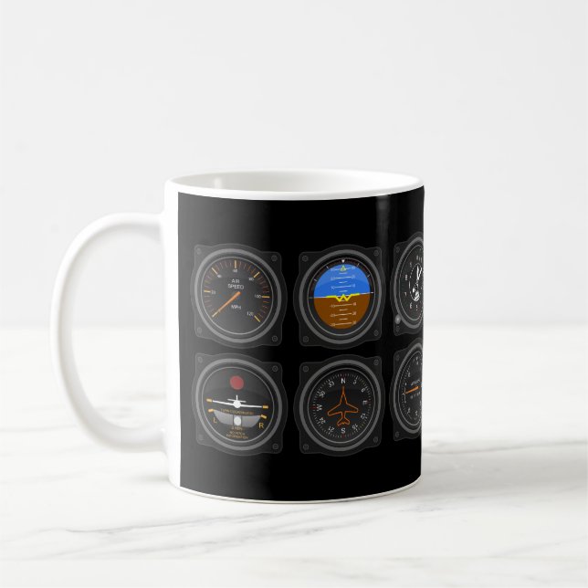 Aeroplane Gauges Coffee Mug (Left)