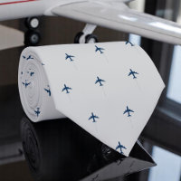 Aeroplane Grey Tie with Planes Pattern