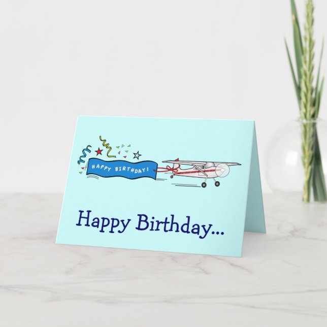 Aeroplane Happy Birthday from the Whole Gang Card (Front)