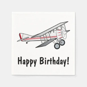 Aeroplane Happy Birthday Napkin