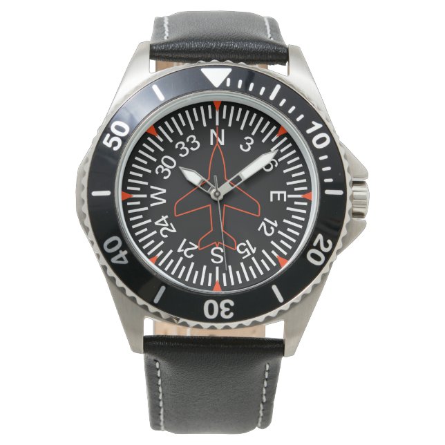 Aeroplane Heading Indicator Template Watch (Front)