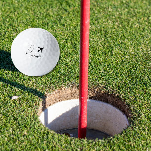 Aeroplane & Heart Contrail Travel Vacation Custom Golf Balls
