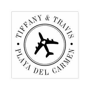 Aeroplane Heart Destination Passport Style Stamp