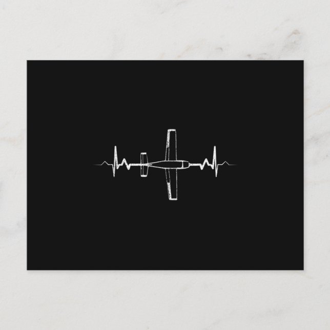 Aeroplane Heartbeat Pilot Aviation RC Model Flight Announcement Postcard (Front)