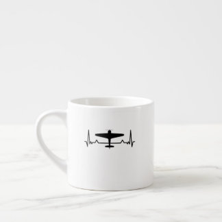 Aeroplane Heartbeat WW2 Classic Fighter Plane Gift Espresso Cup