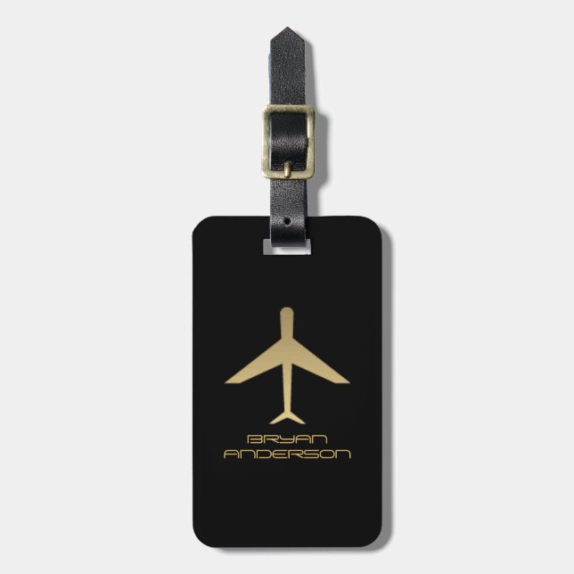 Aeroplane Image Luggage Tag (Front Vertical)