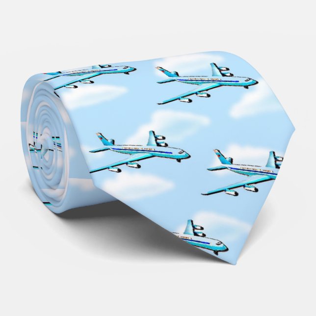 Aeroplane In Clouds Tie (Rolled)