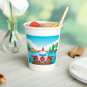 Aeroplane In Nature Paper Cups