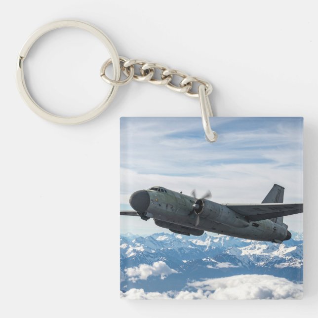Aeroplane in sky key ring (Front)