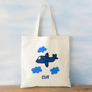 Aeroplane in the Clouds Personalised Tote Bag