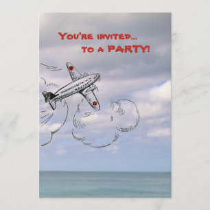 Aeroplane Invitation   Jet in the Clouds