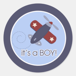 Aeroplane It's a BOY Envelope Seals