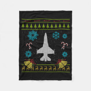 Aeroplane Jet Pilot Christmas Sweater Shirt Fleece Blanket