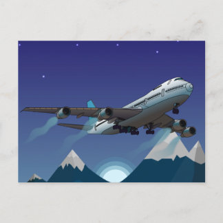 Aeroplane. Jumbo jet. Holiday Postcard