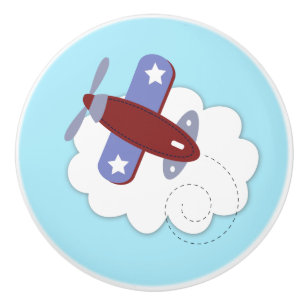 Aeroplane Little Aviator Ceramic Knob Drawer Pull