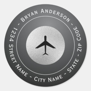 Aeroplane Logo Return Address Label