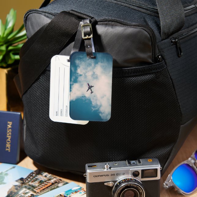 aeroplane luggage tag (Front & Back)