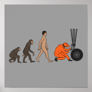 Aeroplane Mechanic Evolution Engineer Poster