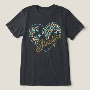 Aeroplane Mode Adventure Heart Graphic for Women Tri-Blend Shirt