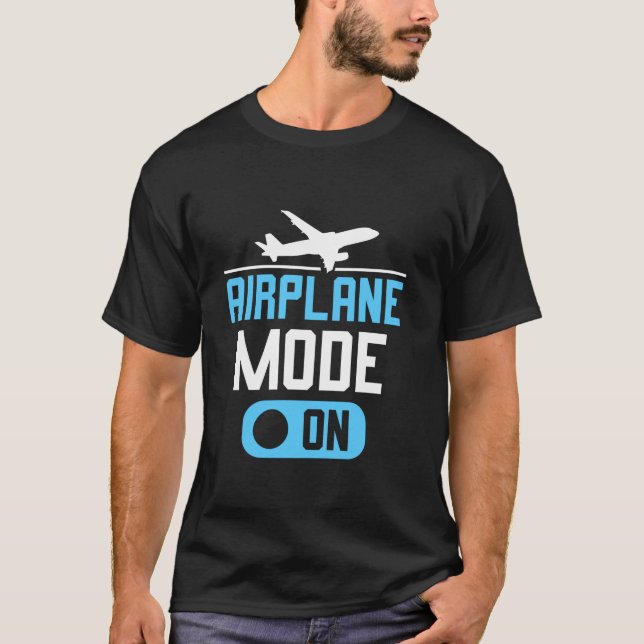 Aeroplane Mode On Aviator Aviation Pilot Long Slee T-Shirt (Front)