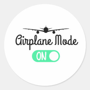 Aeroplane mode On T-Shirt Classic Round Sticker