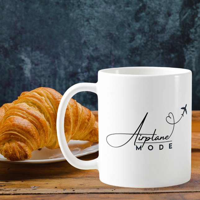 Aeroplane Mode,Travel, Minimalist Script, Aviation Coffee Mug (Creator Uploaded)