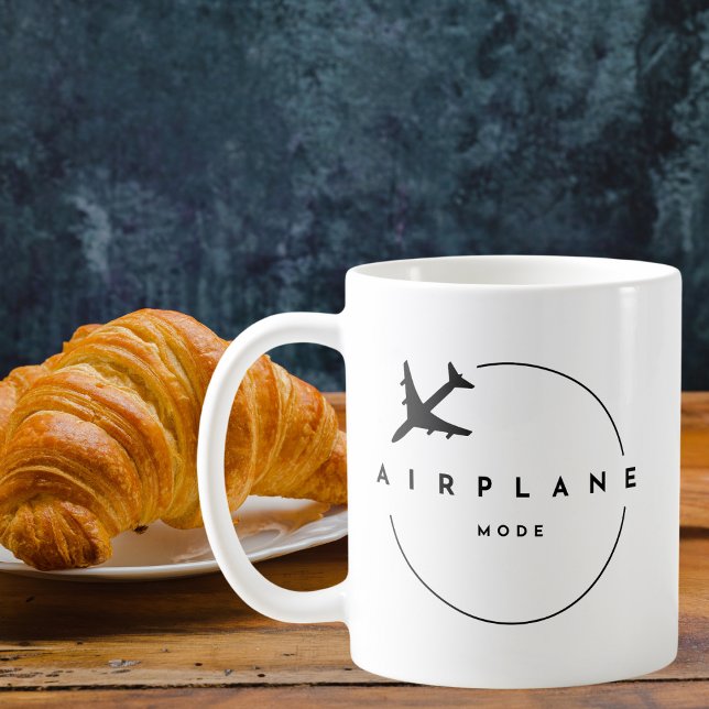 Aeroplane Mode,Travel, Minimalist Script, Aviation Coffee Mug (Creator Uploaded)