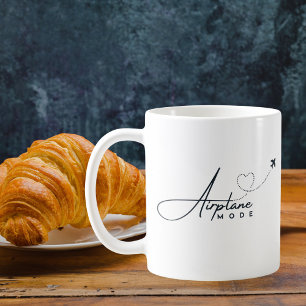 Aeroplane Mode,Travel, Minimalist Script, Aviation Coffee Mug