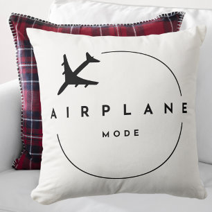 Aeroplane Mode,Travel, Minimalist Script, Aviation Cushion