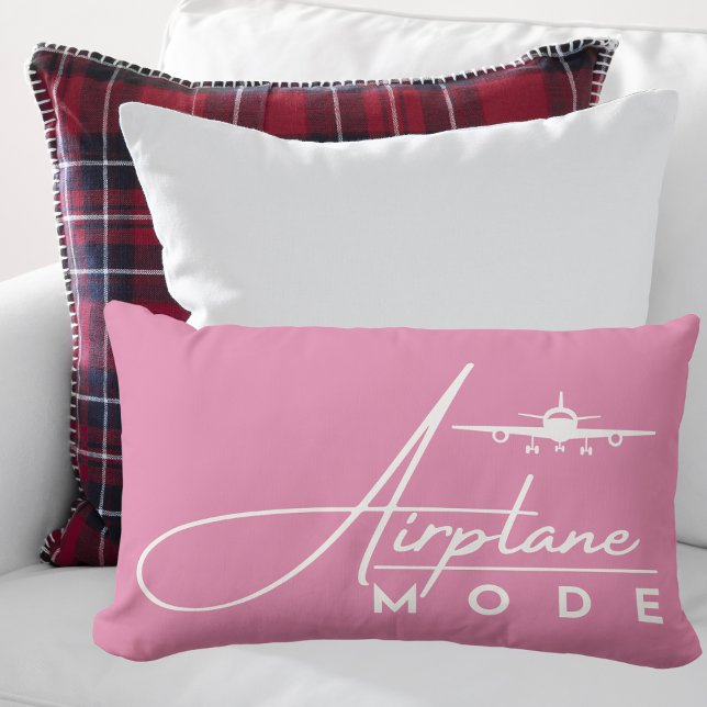 Aeroplane Mode,Travel, Minimalist Script, Aviation Lumbar Cushion (Creator Uploaded)