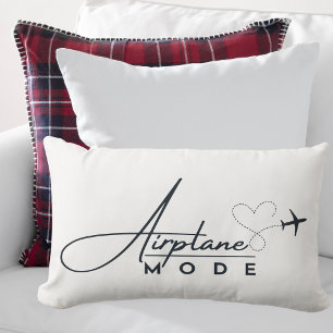 Aeroplane Mode,Travel, Minimalist Script, Aviation Lumbar Cushion