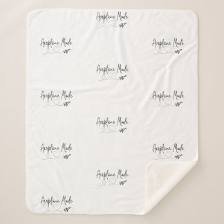 Aeroplane Mode with Heart in Black Sherpa Blanket