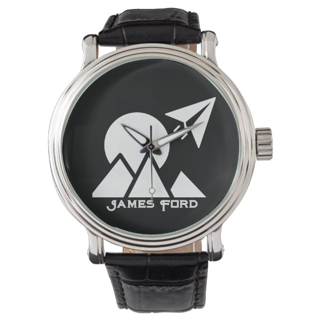 Aeroplane,Mountains & Sunset,Minimalist Personalis Watch (Front)