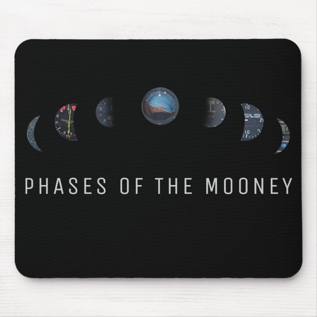 Aeroplane mouse pad, phases of mooney instruments pad (Front)