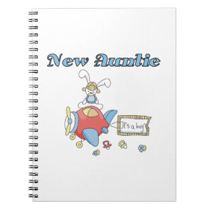 Aeroplane New Aunt of Boy T-shirts and Gifts Spiral Notebook