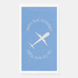 Aeroplane on Blue Personalised Napkin
