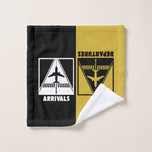 Aeroplane on Runway with Arrivals Departures,Trave Bath Towel Set