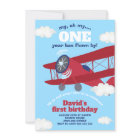 Aeroplane ONE Year Flown Boy 1st Birthday