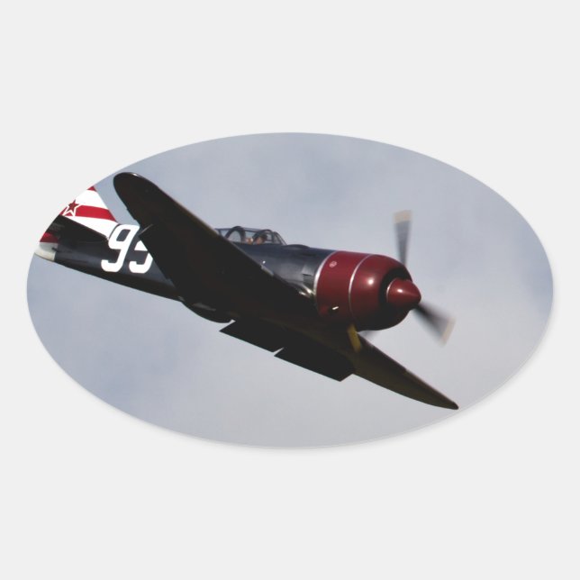 Aeroplane Oval Sticker (Front)