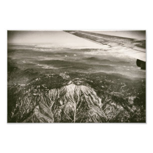 Aeroplane Over Snowy Mountains Aerial Shot Photo Print
