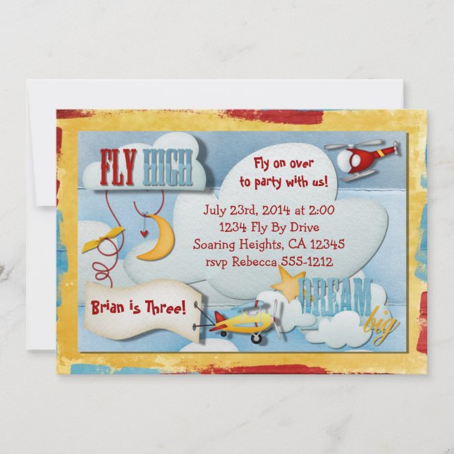 Aeroplane Party Invitation (Front)