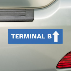 Aeroplane Party Signs, Airport Terminal Birthday Bumper Sticker
