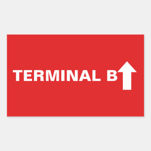Aeroplane Party Signs, Airport Terminal Birthday Rectangular Sticker