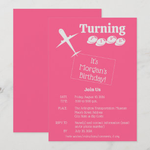 Aeroplane Personalised Birthday Invitation Card