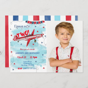 Aeroplane Photo Birthday Invitation