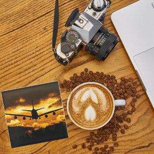 Aeroplane Photo, Cool Fun Aviation Glass Coaster
