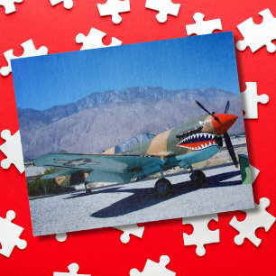 Aeroplane Photo Pilot Vintage Aviation Game Night Jigsaw Puzzle