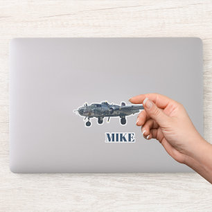 Aeroplane Photo Sticker with Custom Name Sticker